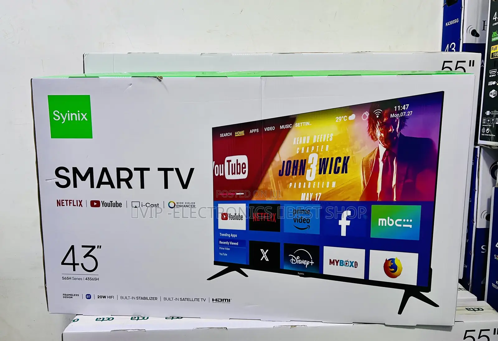 Syinix TV 43 Inch Smart – New 2026 Model 20W Hi-Fi Sound & Built-In