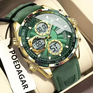Sporty Wristwatch With Leather Strap