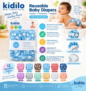 Kidilo Reusable Baby Cloth Diapers Kidilo የሕፃን ጨርቅ ዳይፐር እንደገና የሚታጠብ
