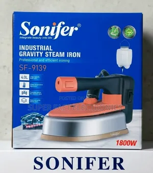 SONIFER Steam Iron Industrial Gravity SF-9139 – 1800W 4.0L Water Tank