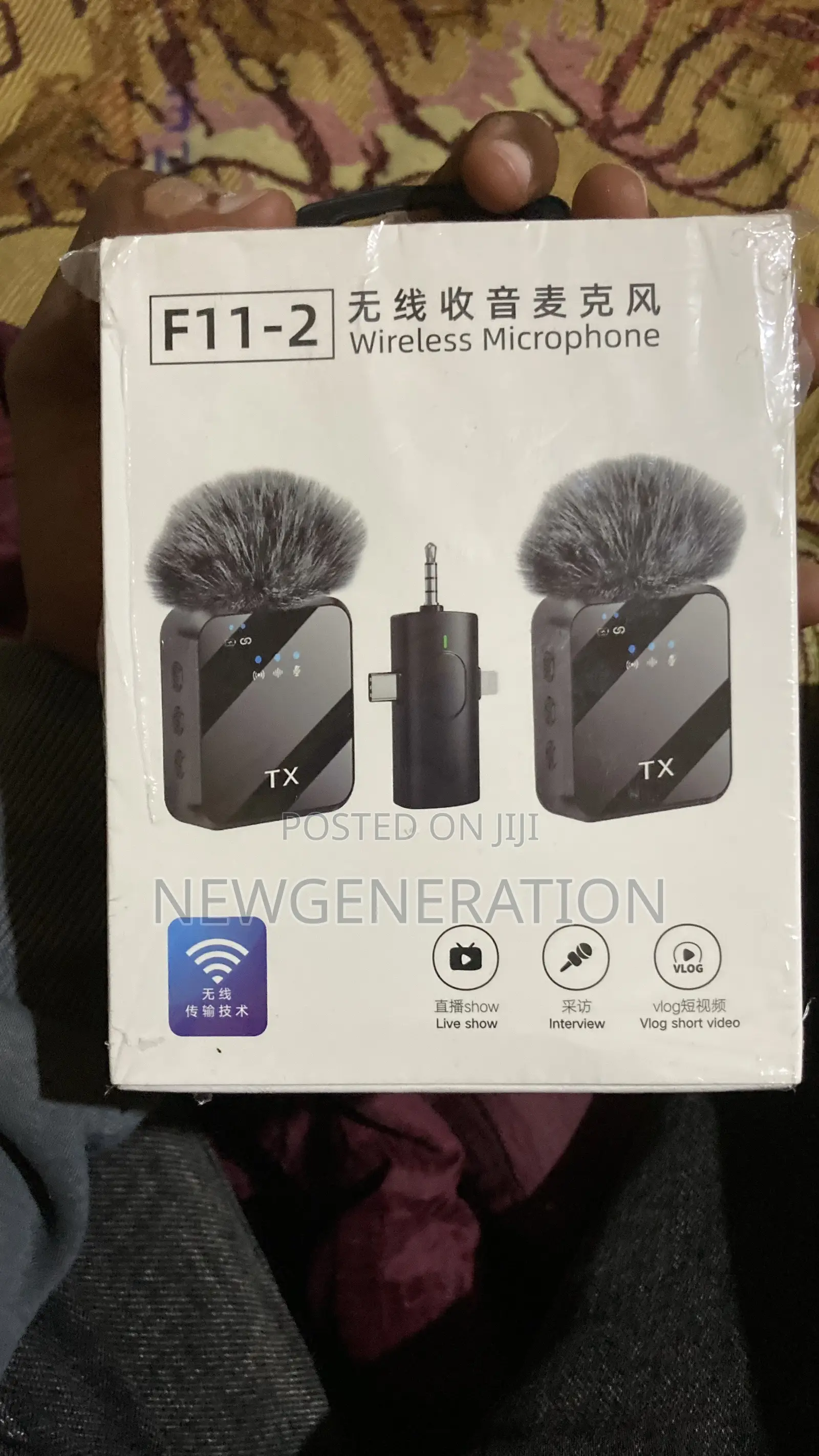 F11-2 TX Wireless Mic for iPhone Android (Type-C + Lightning)