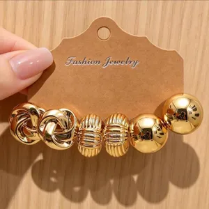 Vintage Gold Thick Exaggerated Earrings Fashion Jewelry for Women