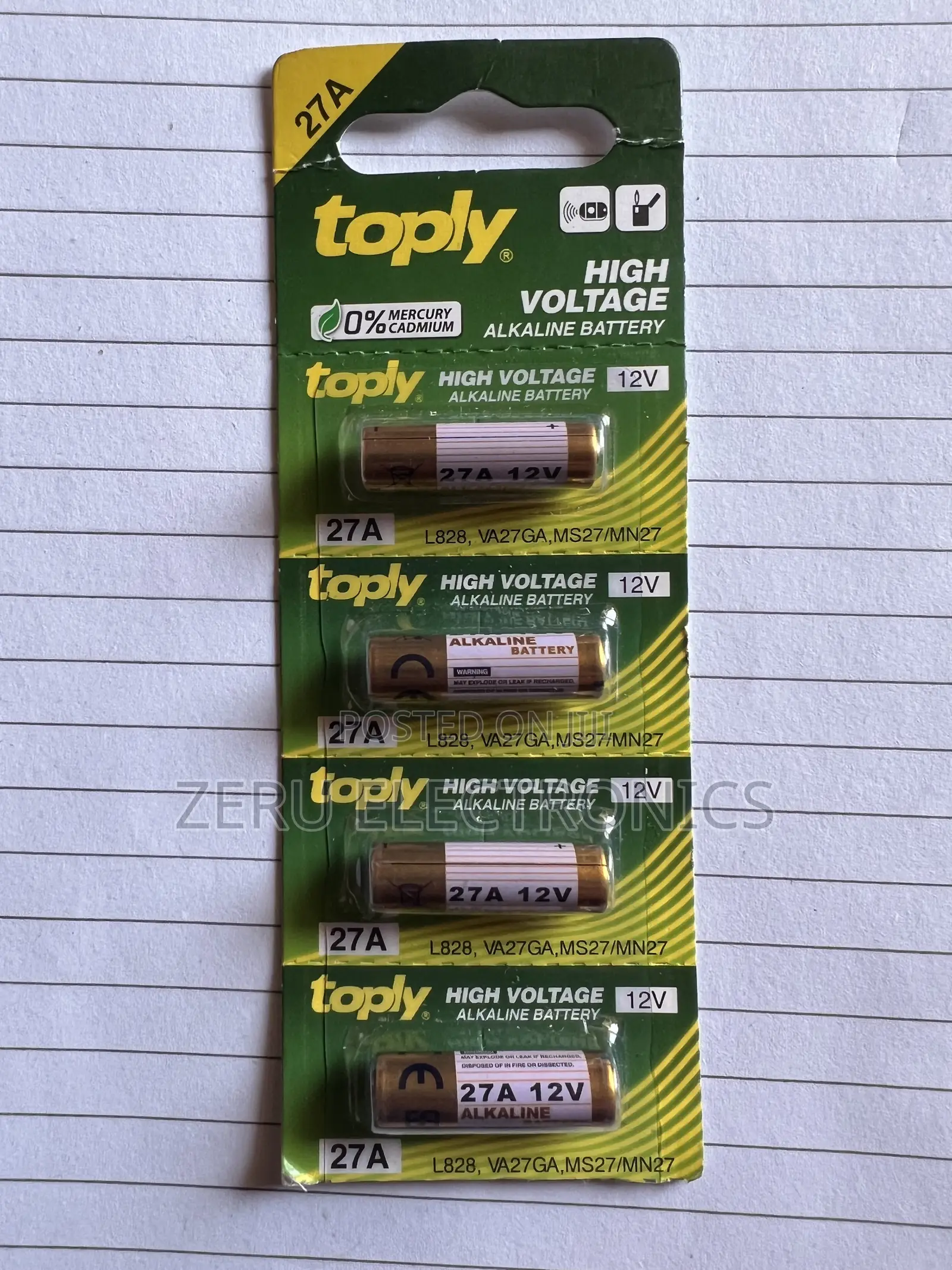 Toply 27A 12V Alkaline Battery