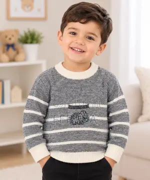 Boys Striped Knit Sweater.