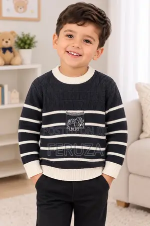 Boys Striped Knit Sweater.