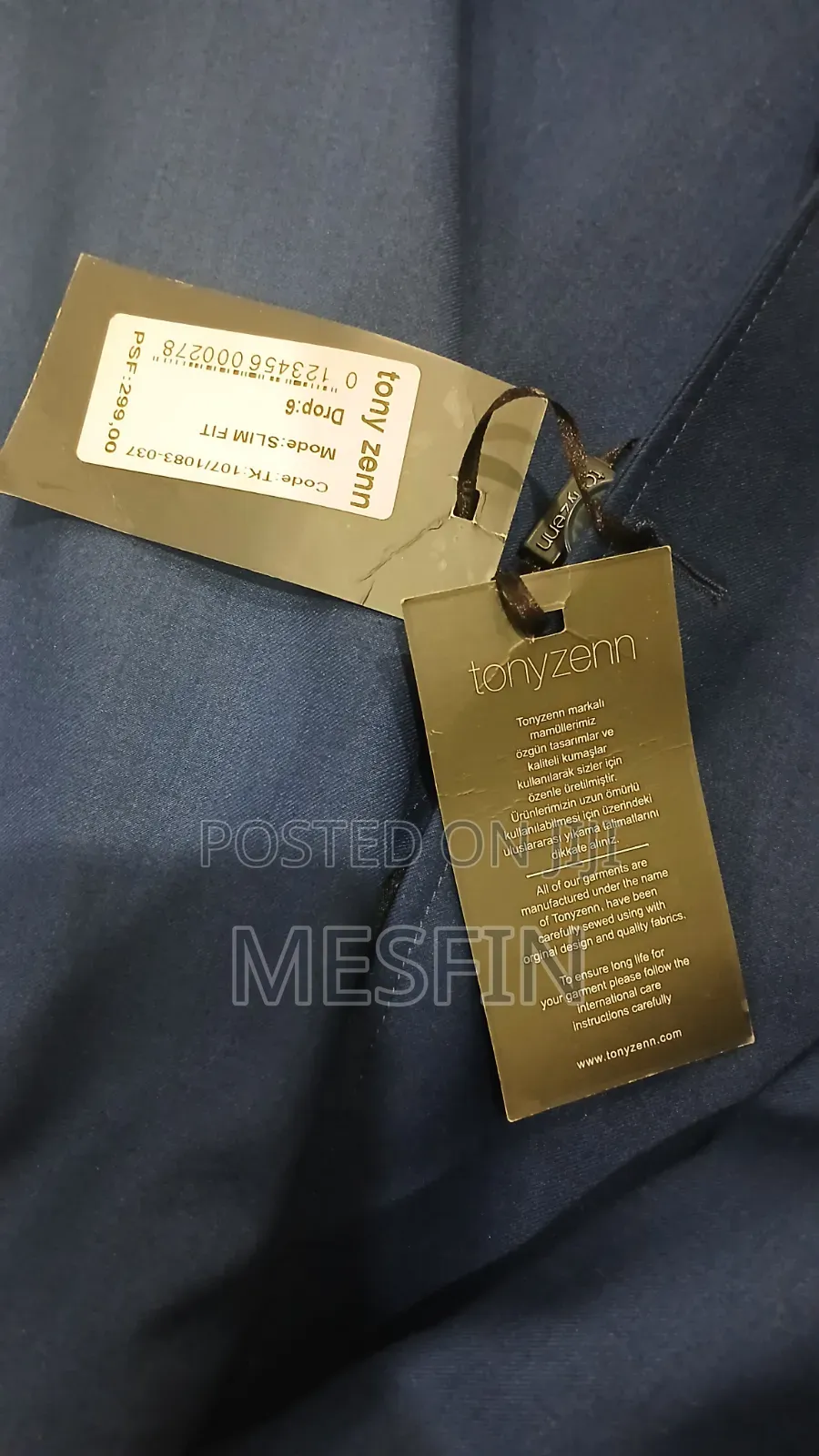 የወንዶች ፎርማል ሱት (Men’s Formal Suit) ብራንድ: TONY ZENN / Tonyzenn