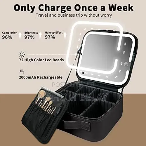 Makeup Bag With LED Lighted Mirror