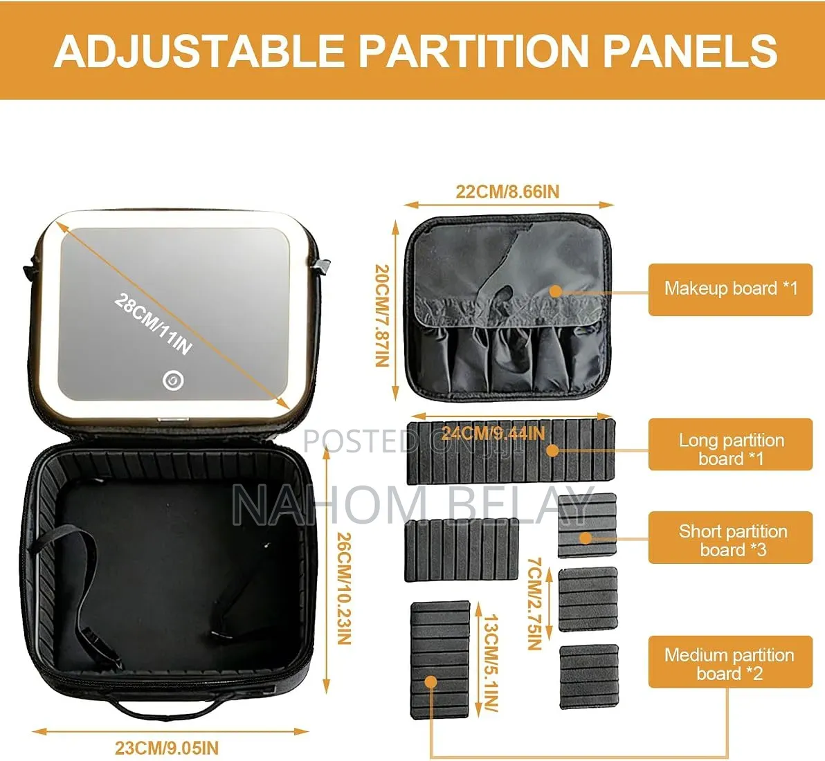 Makeup Bag With LED Lighted Mirror