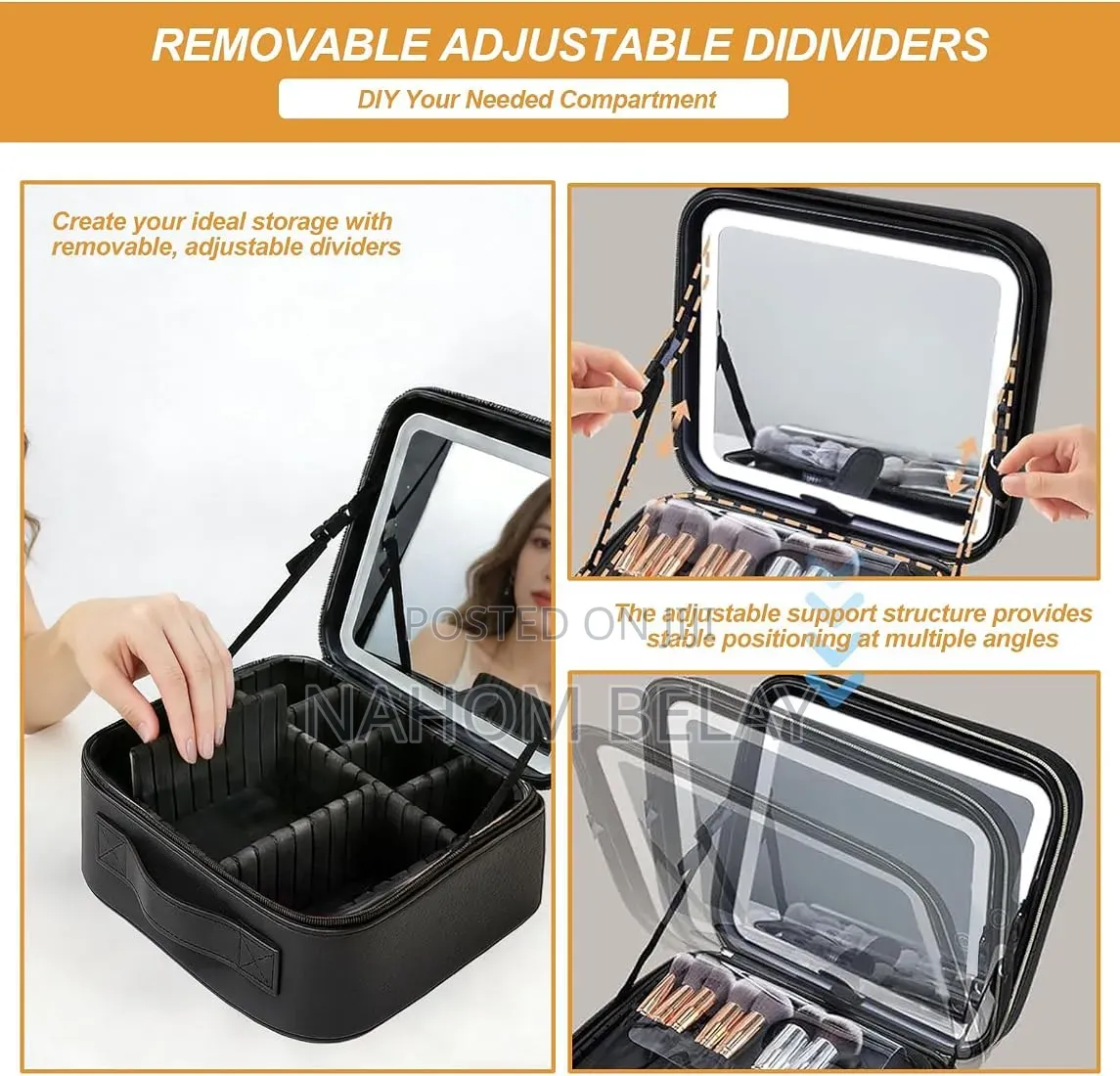 Makeup Bag With LED Lighted Mirror