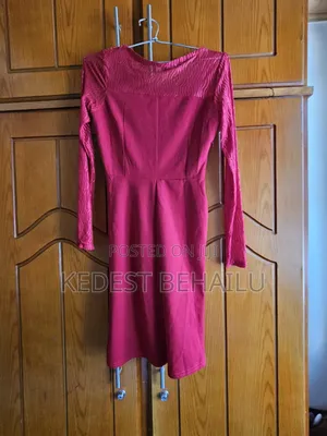Red Long-Sleeve Skater Dress