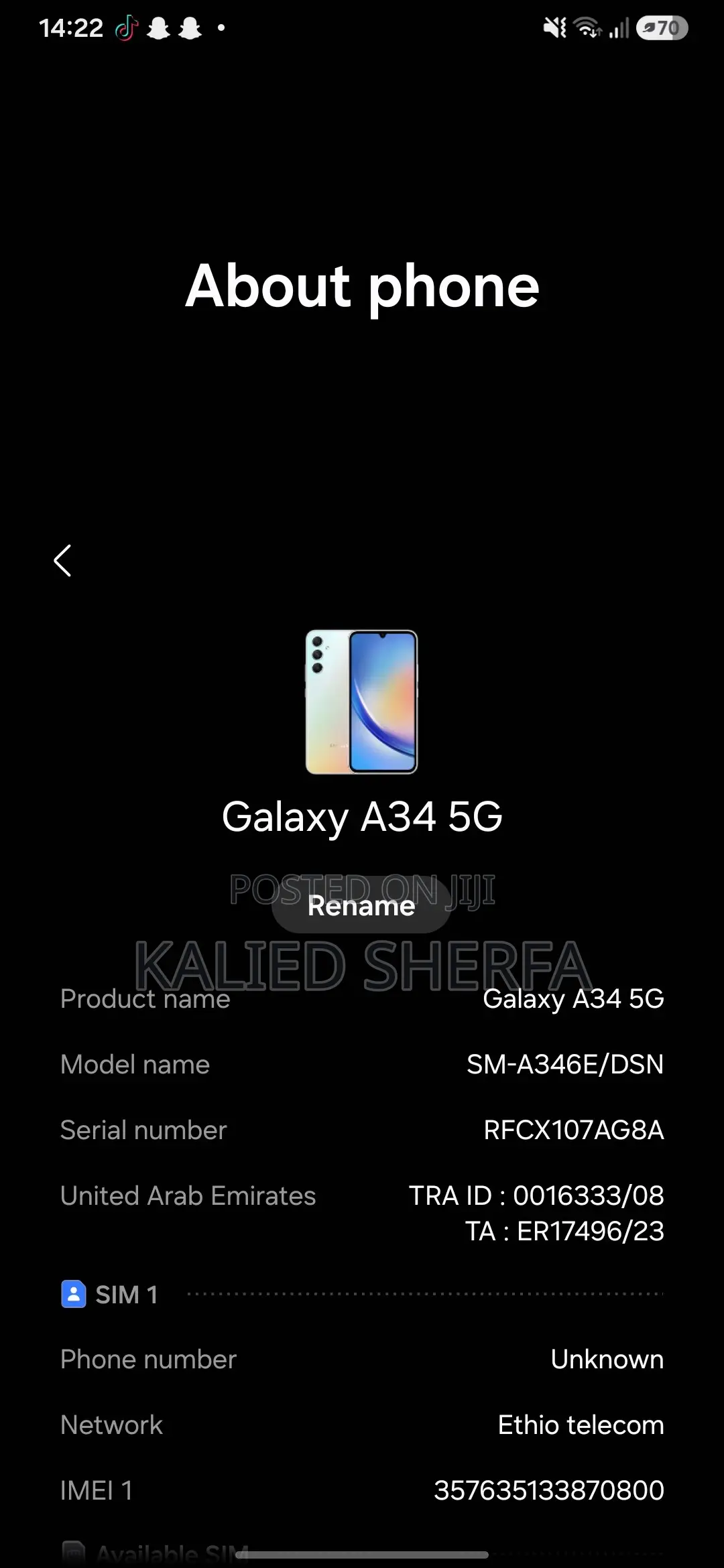 Samsung Galaxy A34 5G 128 GB Rose Gold