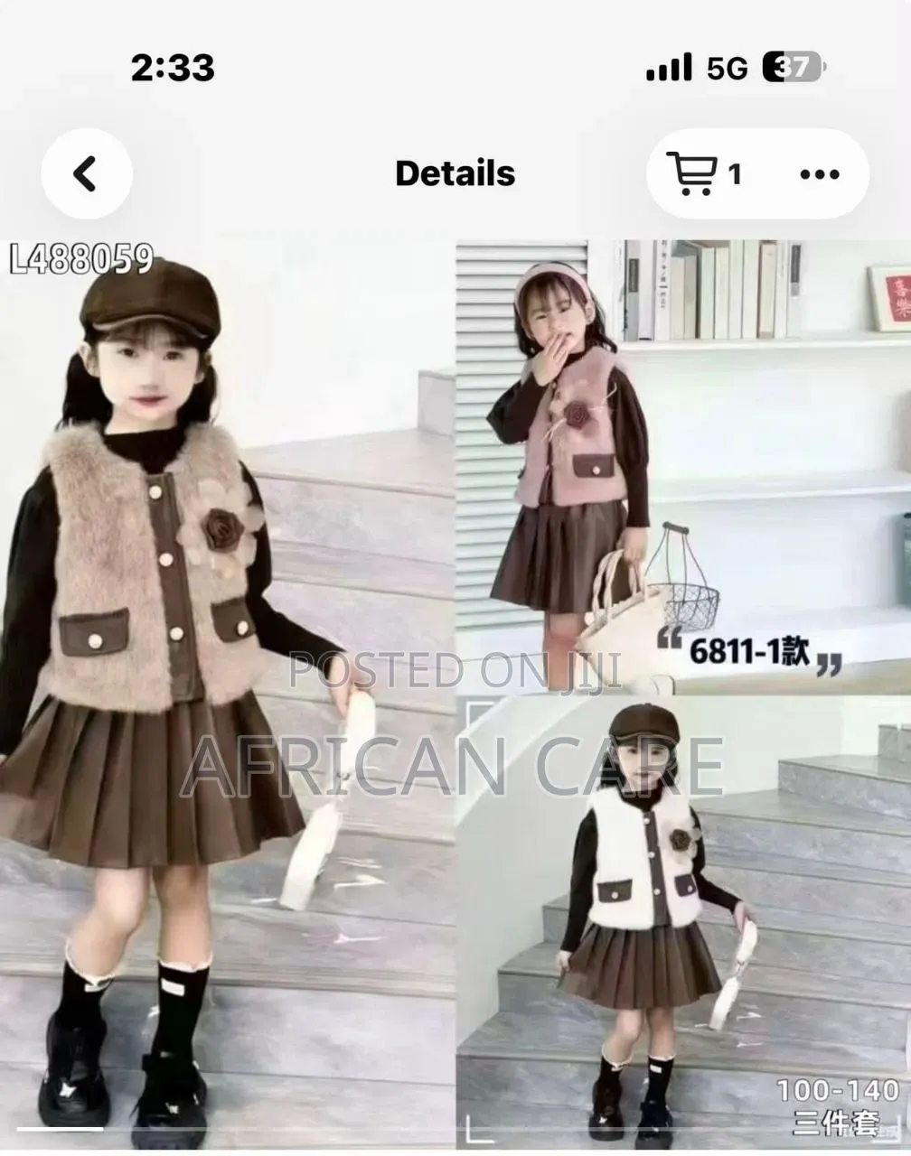 Cute & Stylish Kids Girls Dress – 3-Piece Set!