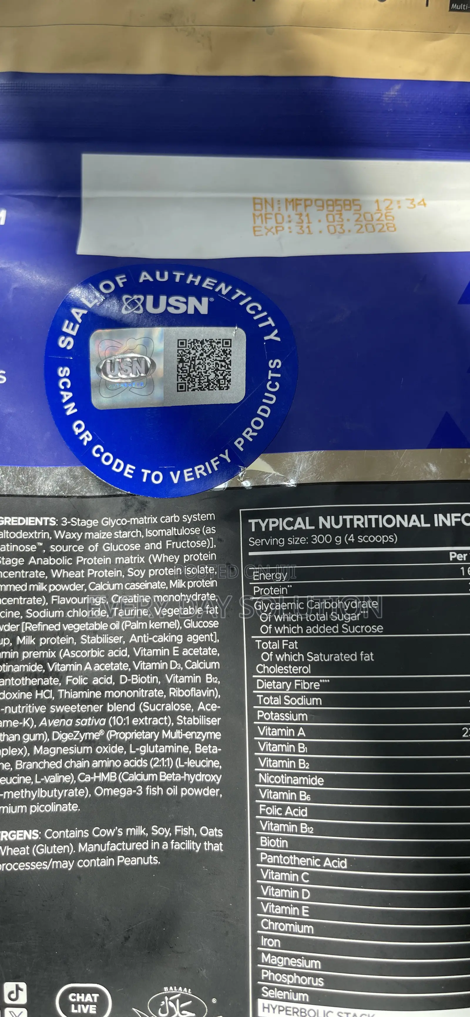 USN Hyperbolic Mass gH 1KG – French Vanilla | Mass Gainer