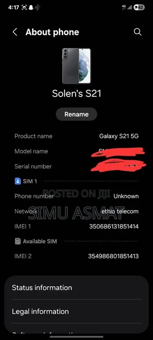 New Samsung Galaxy S21 5G 128 GB Black