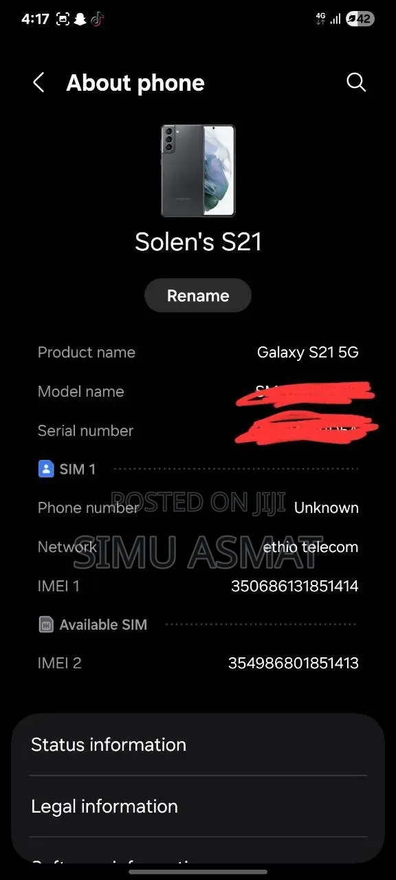 New Samsung Galaxy S21 5G 128 GB Black