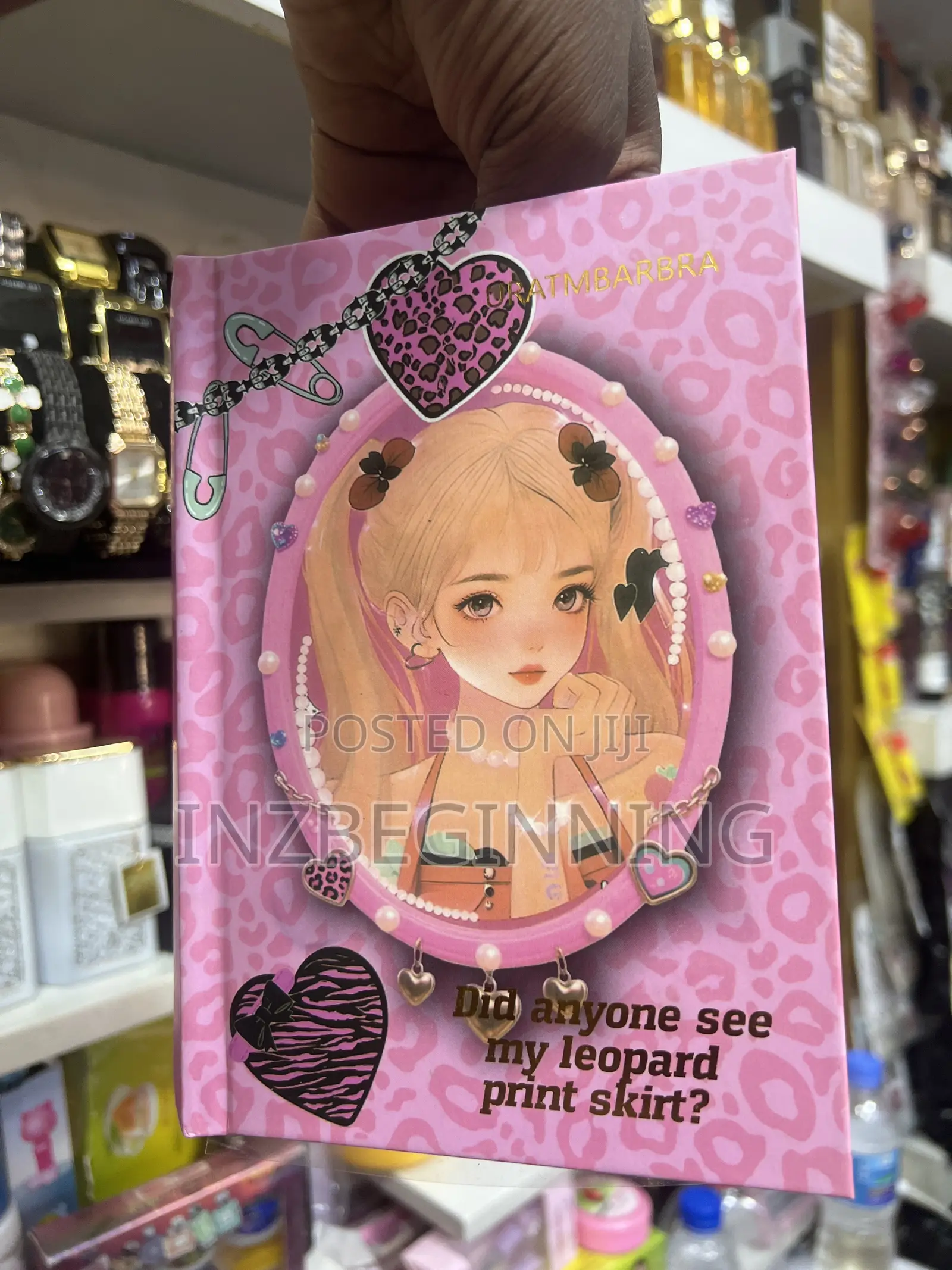 Cute Anime Girl Pink Leopard Print Notebook / Journal - Brand