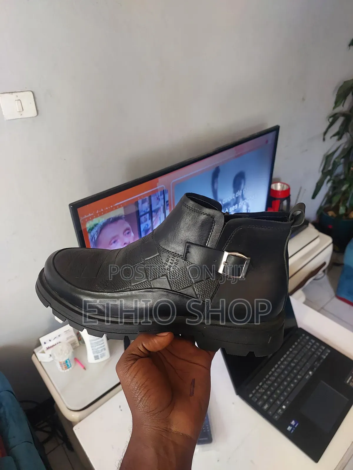 Black Men Shoes,ቆዳ