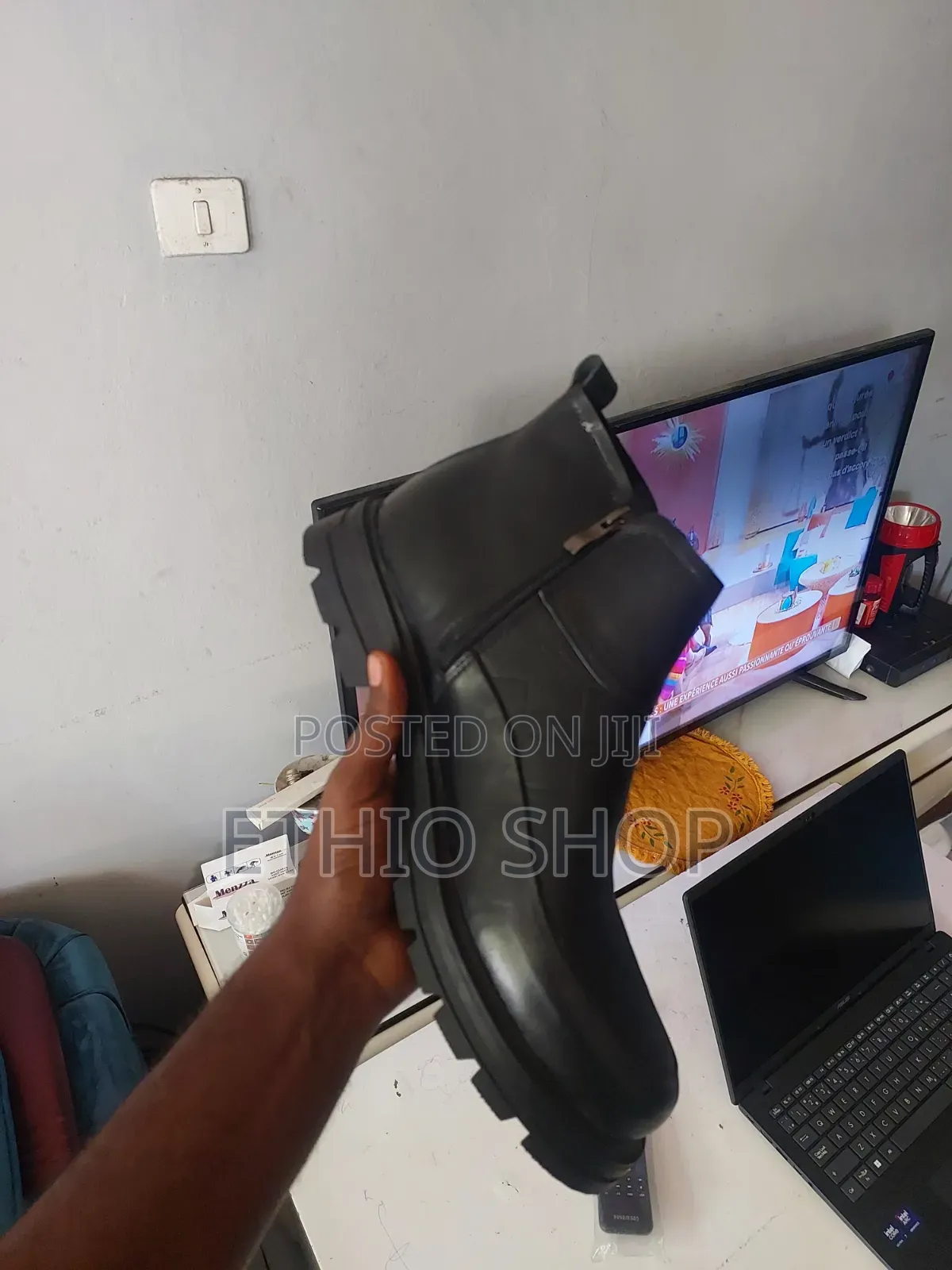 Black Men Shoes,ቆዳ