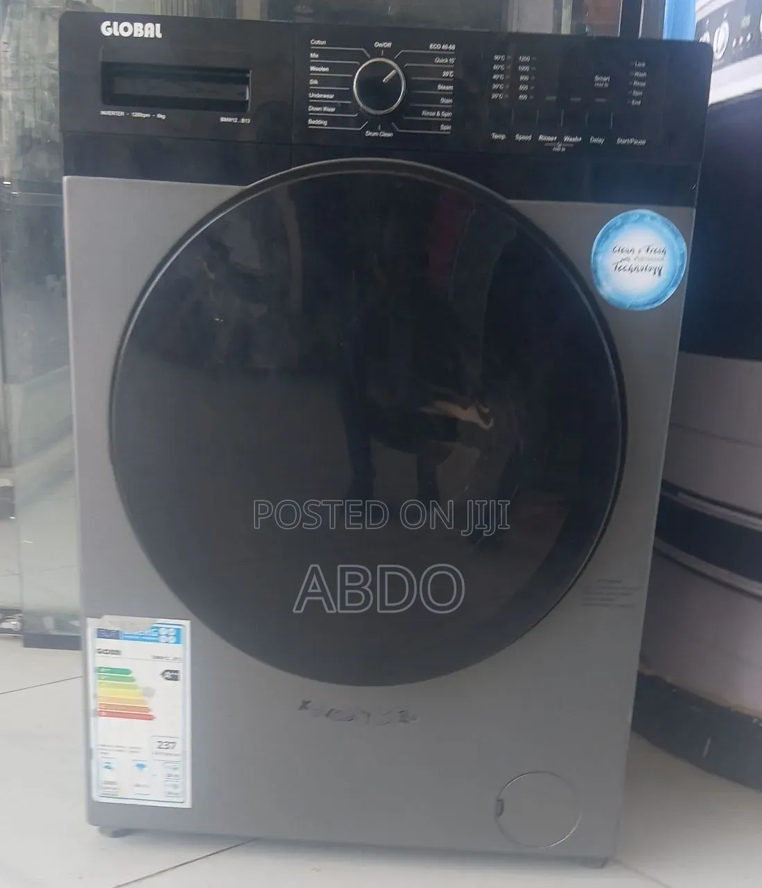 Global Front Automatic Sistem Dijital Washing Mashine 12kg Full