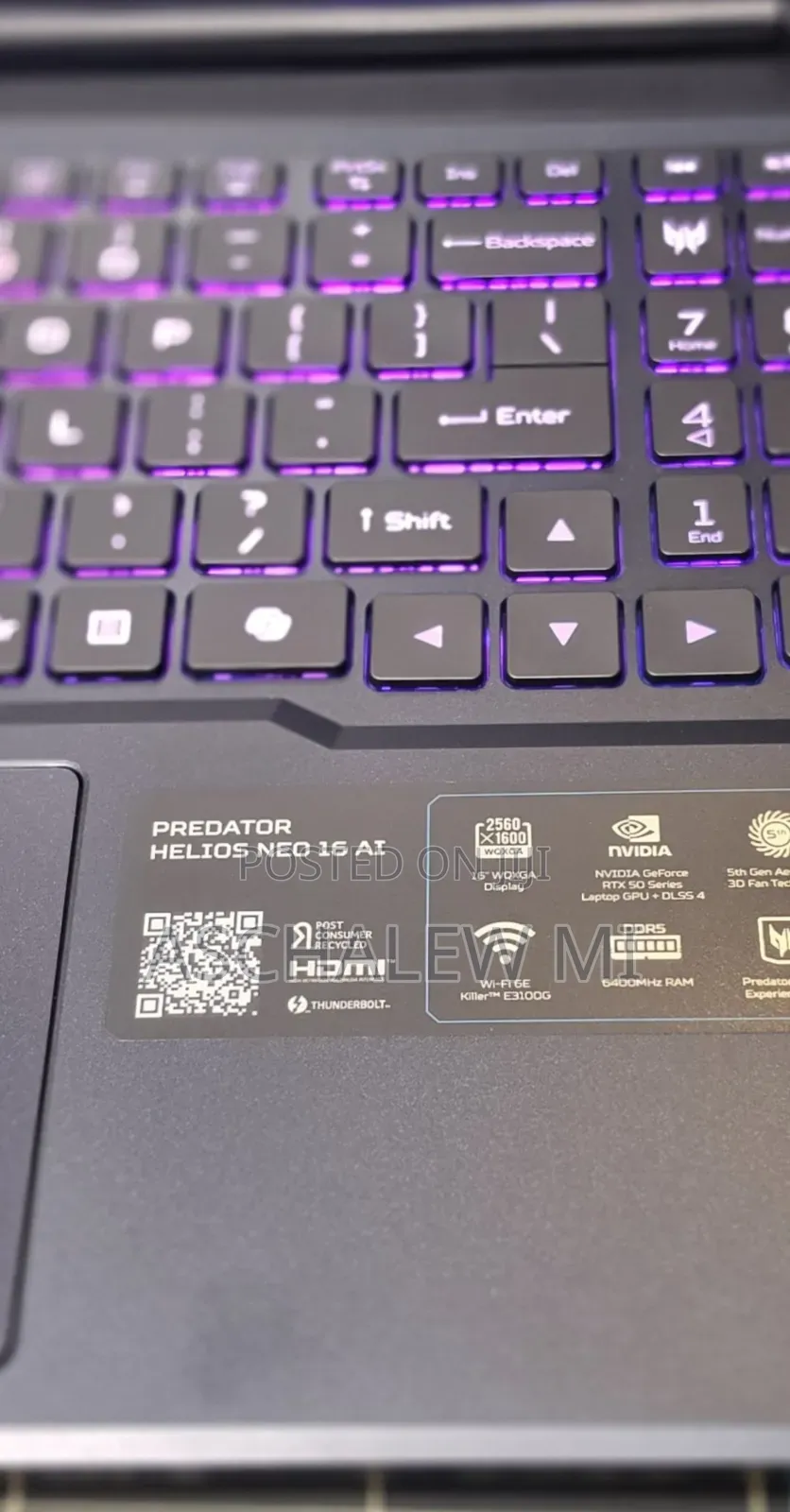 New Laptop Acer Predator Helios Neo 16 16GB Intel Core Ultra 9 SSD 1T