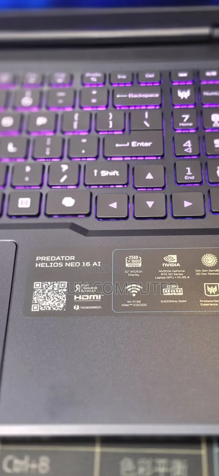 New Laptop Acer Predator Helios Neo 16 16GB Intel Core Ultra 9 SSD 1T