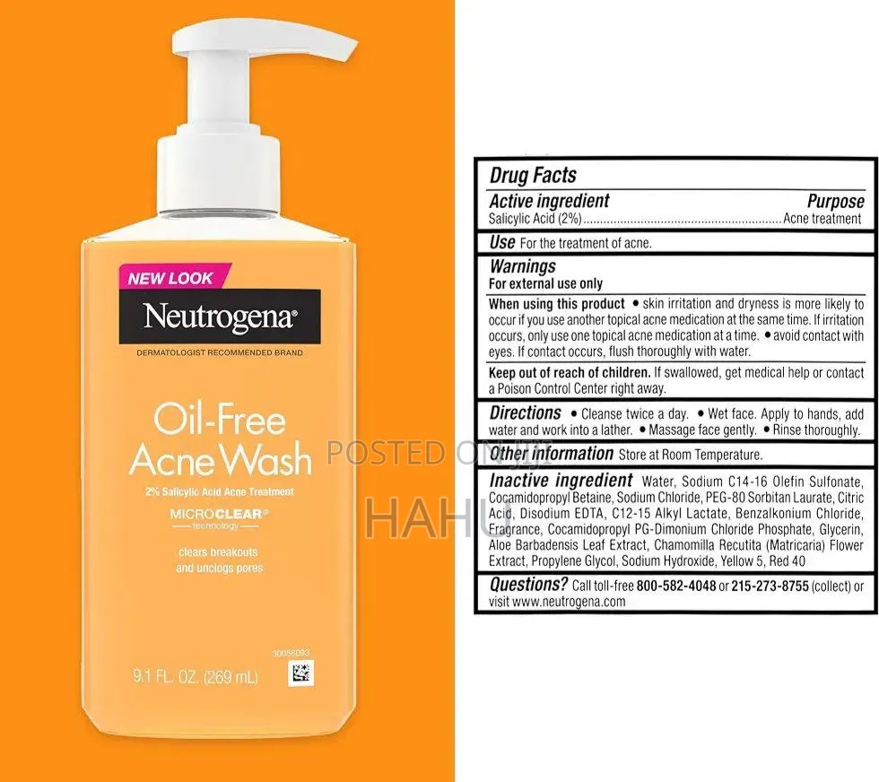 Neutrogena Oil-Free Salicylic Acid Acne Treatment Acne Face Wash