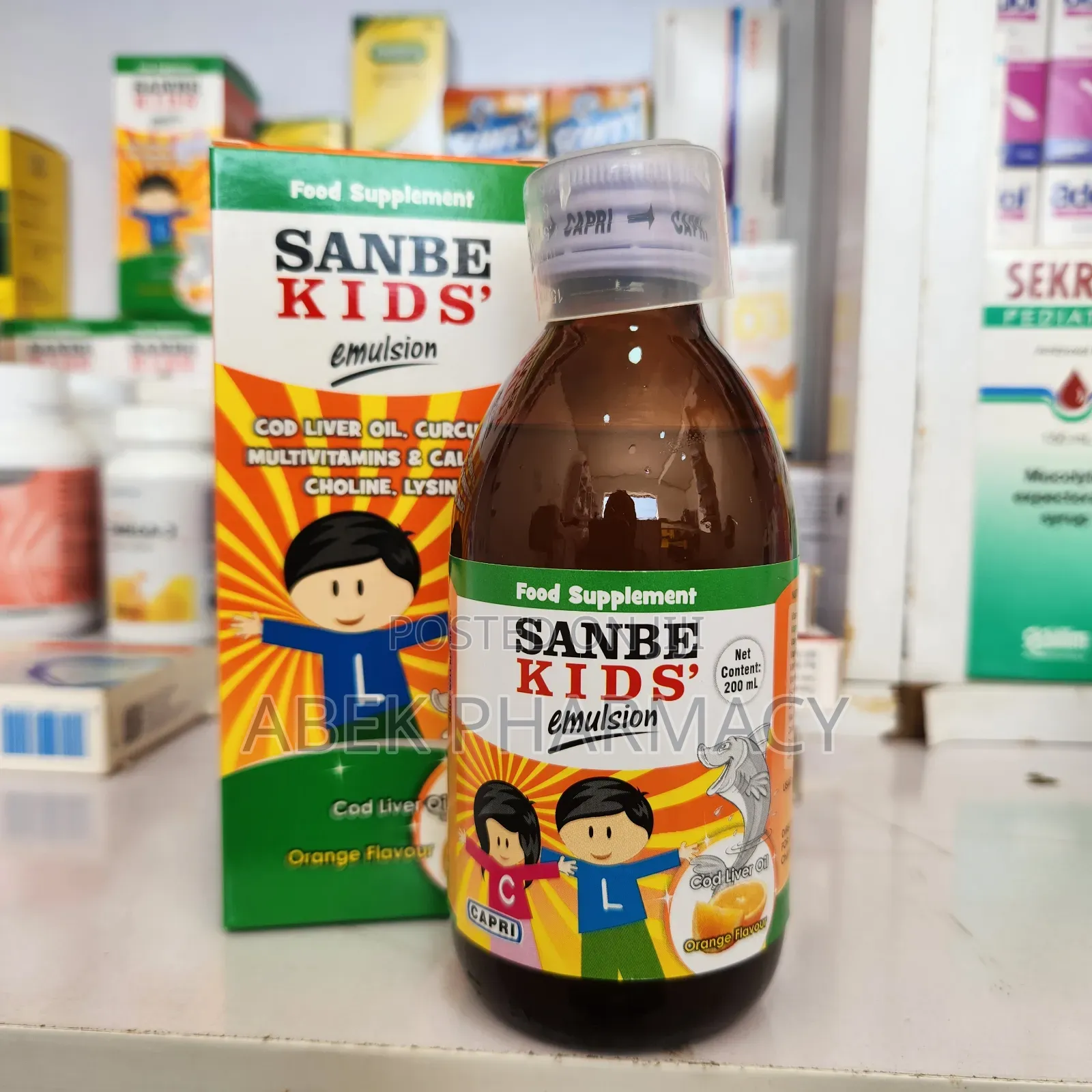 Sanbe Kids' Emulsion Cod Liver Oil, Multivitamin, Calcium and More