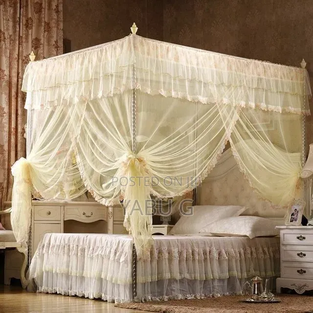Mosquito Net Bed Canopy - Lace 4 Corner Square