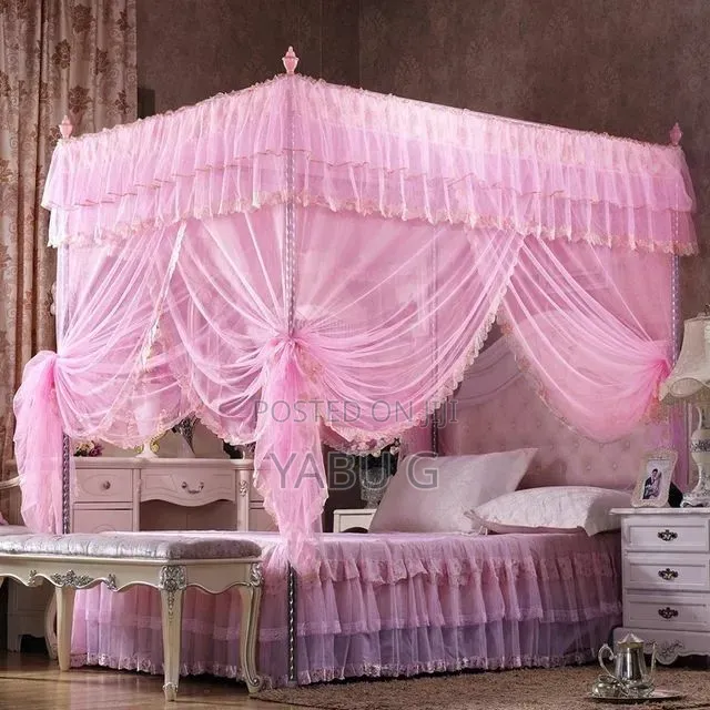 Mosquito Net Bed Canopy - Lace 4 Corner Square