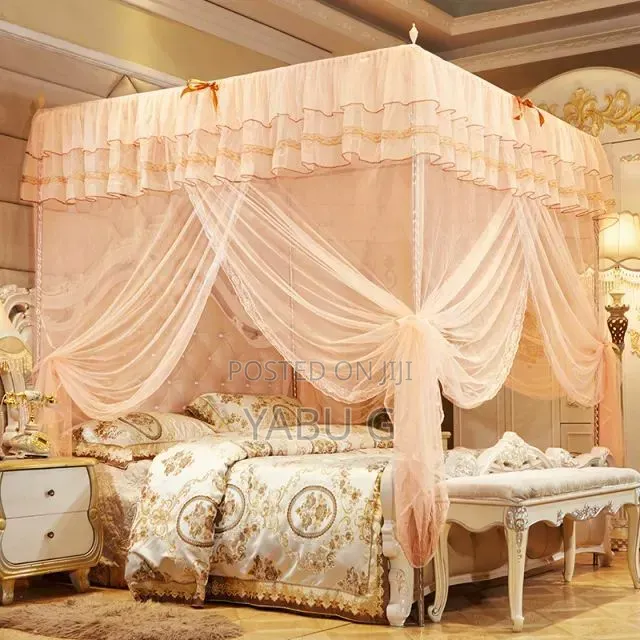 Mosquito Net Bed Canopy - Lace 4 Corner Square