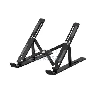 Aluminum 7-in-1 Adjustable Laptop Stand – Black በጥቁር