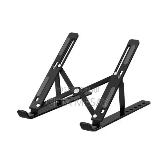 Aluminum 7-in-1 Adjustable Laptop Stand – Black በጥቁር