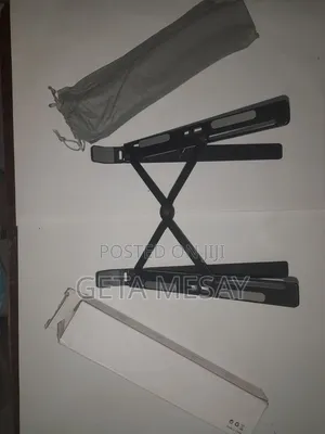 Aluminum 7-in-1 Adjustable Laptop Stand – Black በጥቁር