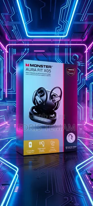 Monster Aura Fit X05 Black Ear Hook Headphones