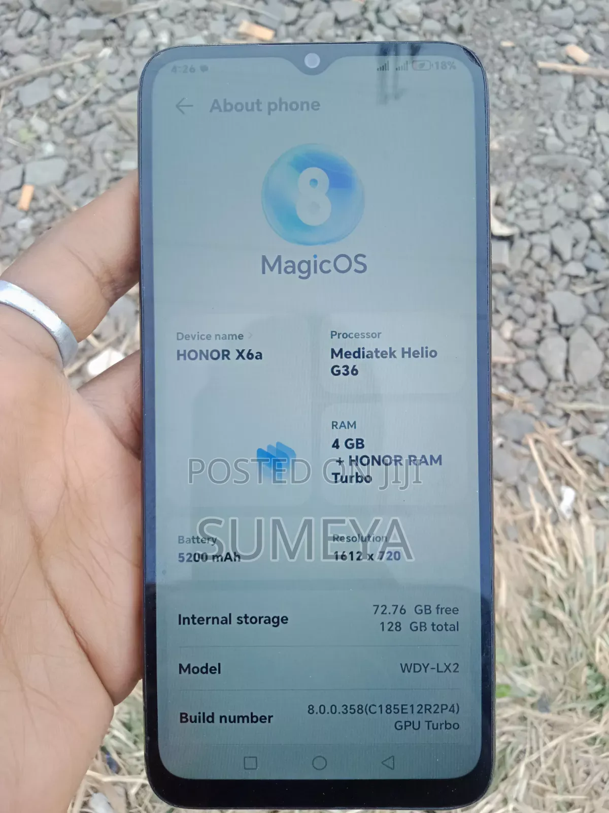 Honor X6a 128 GB Black