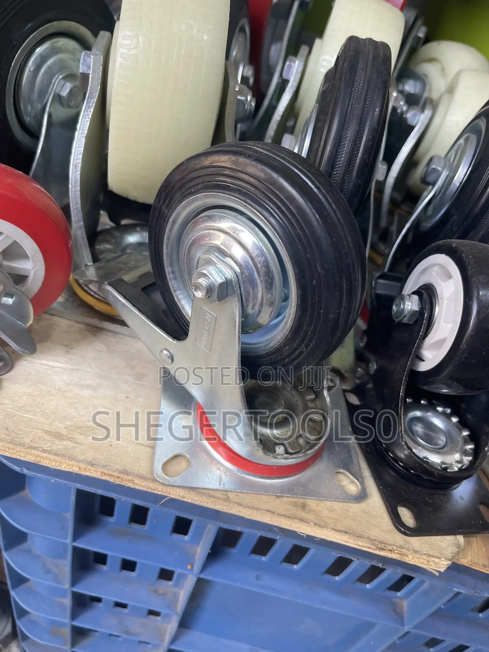 Caster Wheel Black Solid Rubber Tire