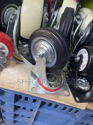 Caster Wheel Black Solid Rubber Tire