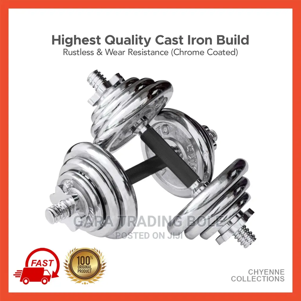 Dumbbell and Barbell 50kg Silver and Black Available