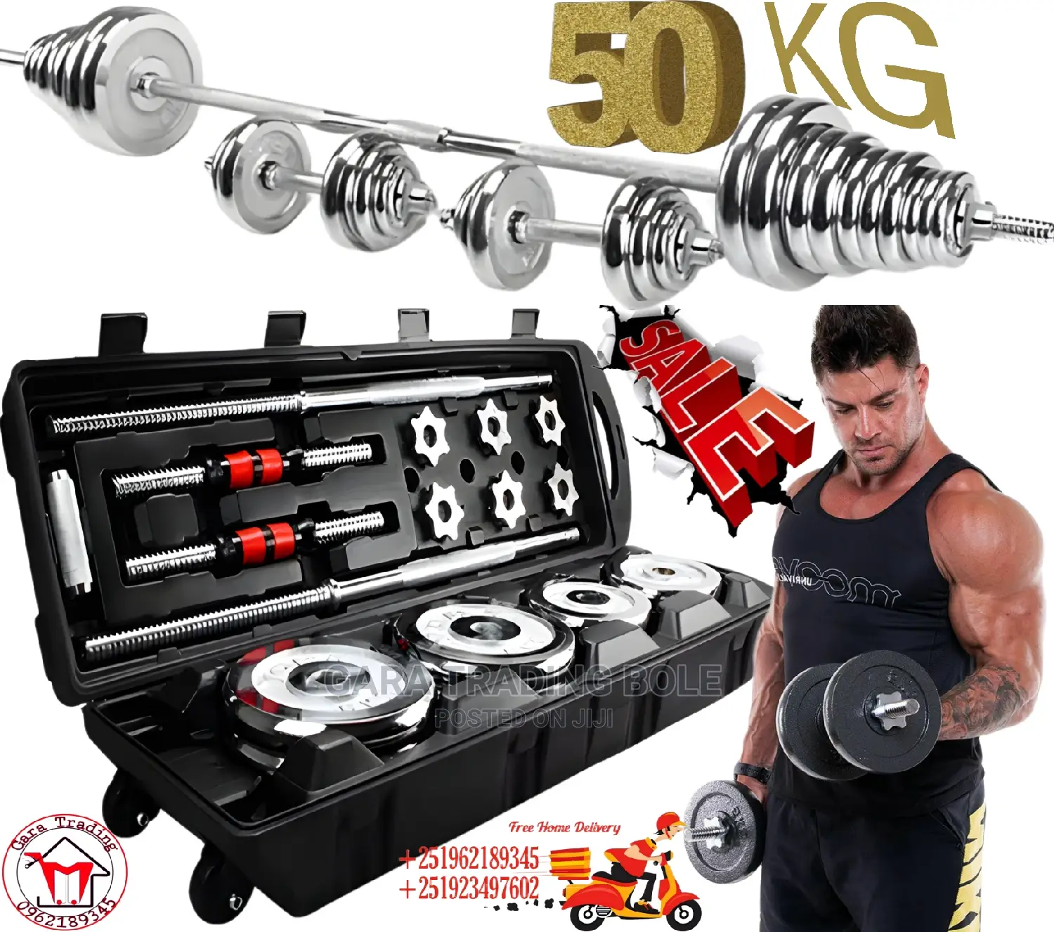 Dumbbell and Barbell 50kg