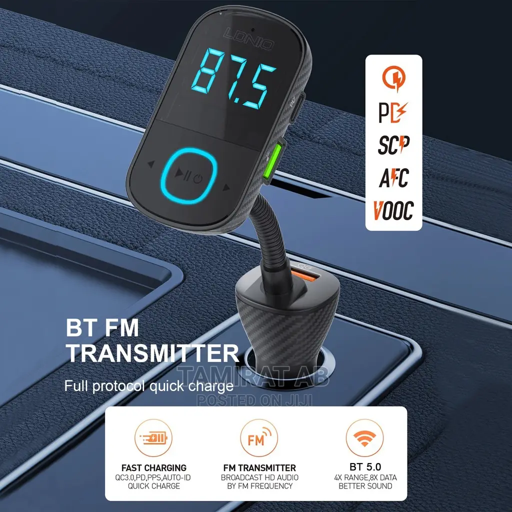 Fm Transmitter Wireless Car Bluetooth; 43w Charging Output