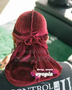 Photo - Black, Burgundy Durag