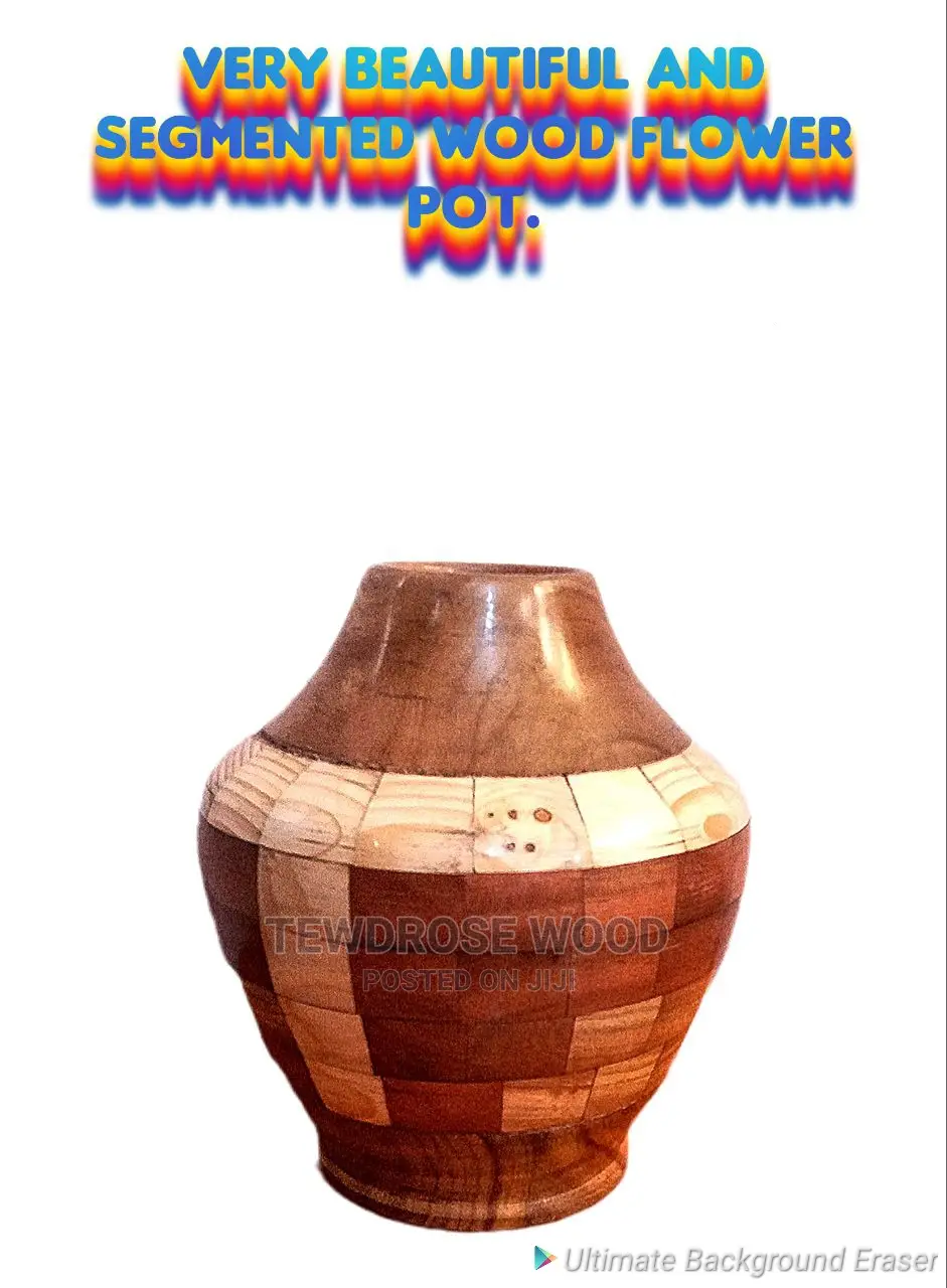 Very Beautiful and Segmented Wood Flower Pot.