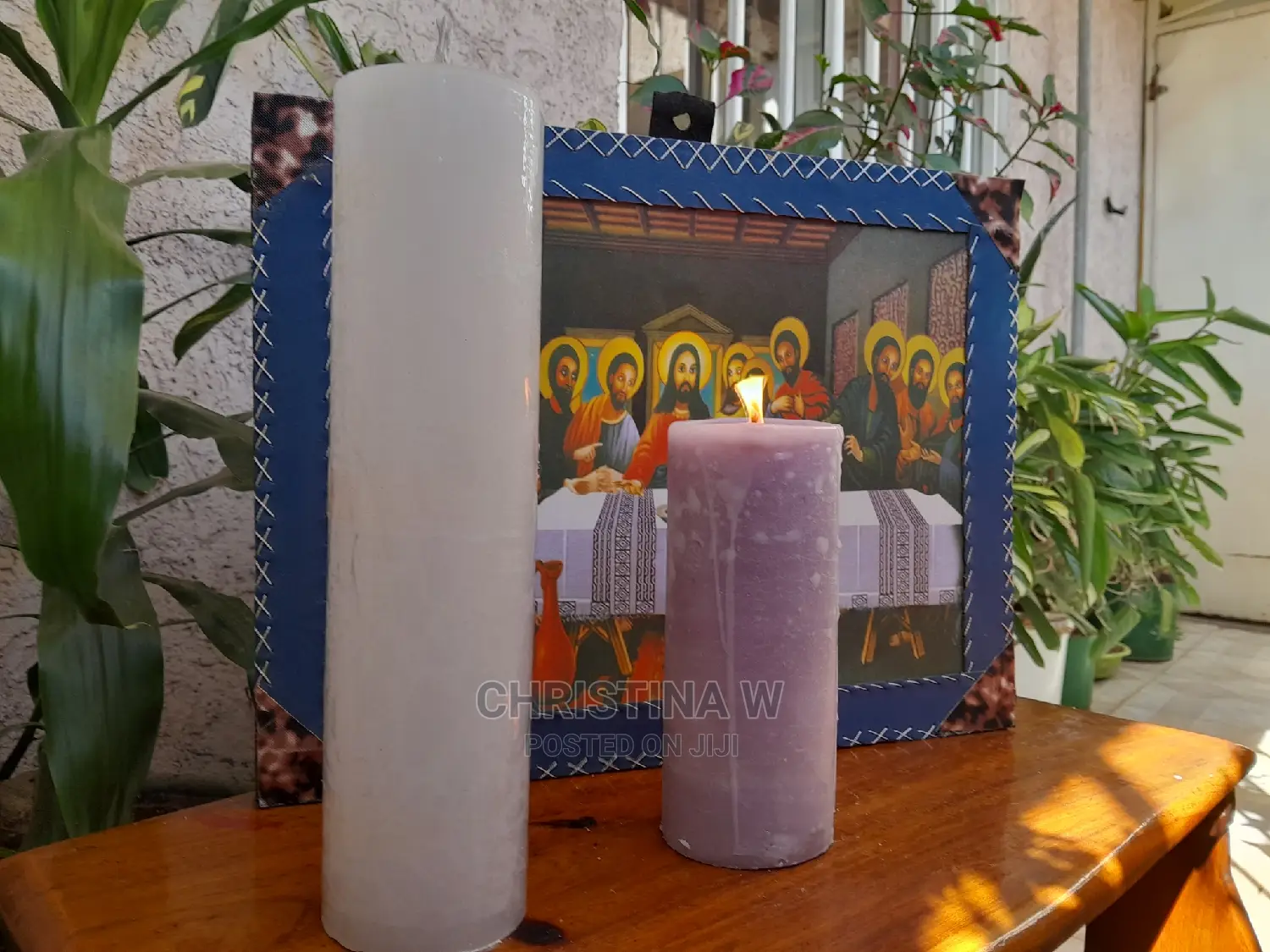 White and Red Candle