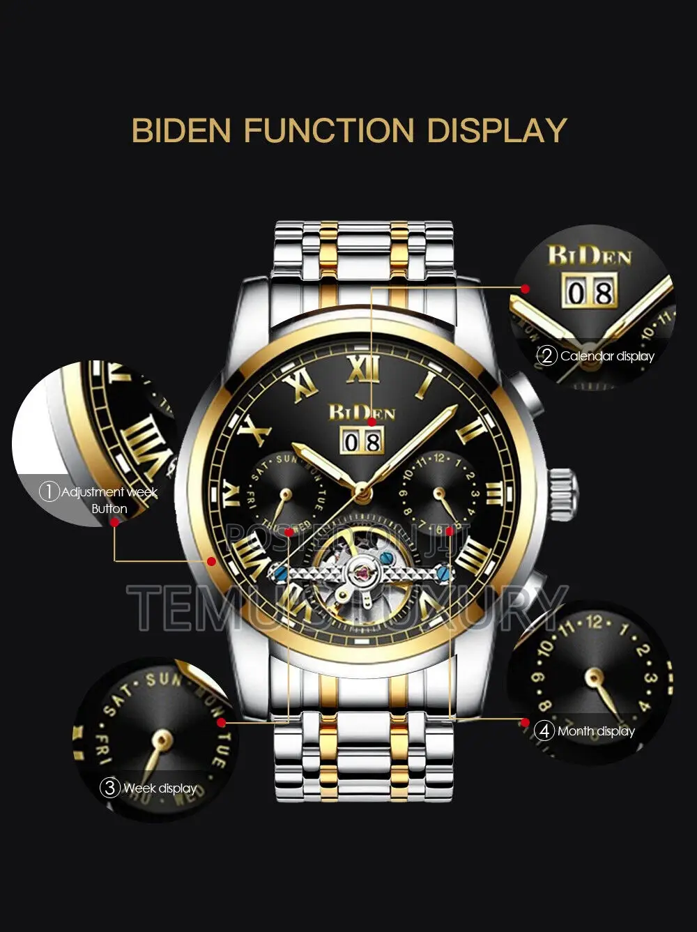 Biden Top Brand Luxury Men Automatic Mechanical Watches