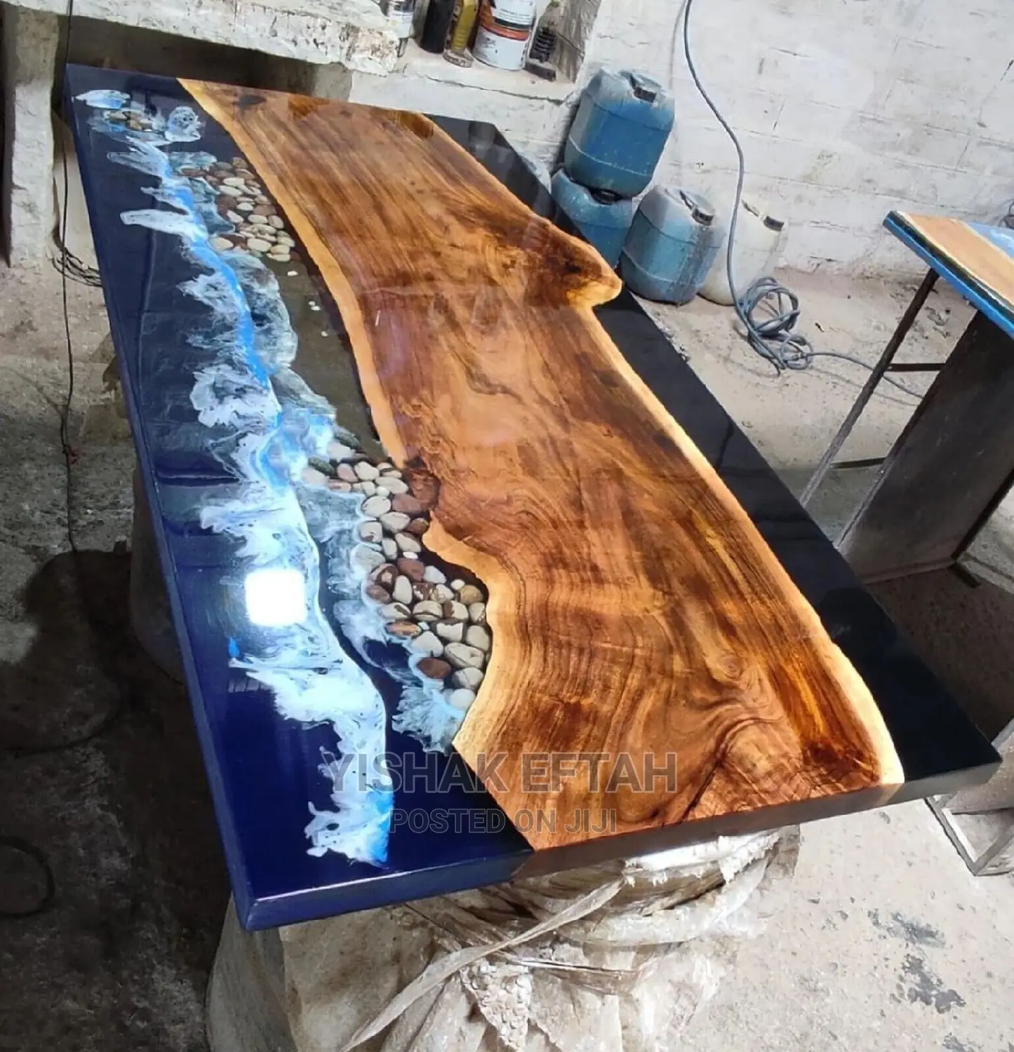 Epoxy Resin Ocean Table in Nifas SilkLafto Furniture, Muluken Eftah