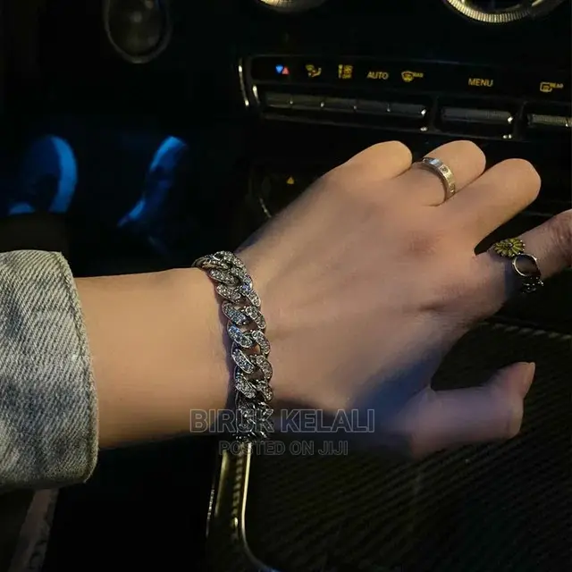 Diamond Encrusted Cuban Necklace and Bracelet