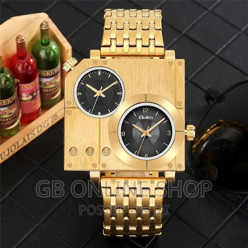 Top Brand Oulm Watch Square Case Dual Time Watches