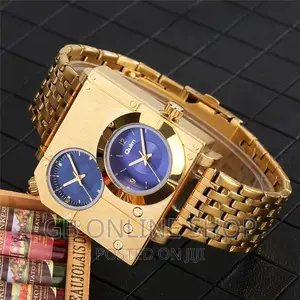 Top Brand Oulm Watch Square Case Dual Time Watches
