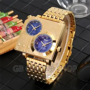 Top Brand Oulm Watch Square Case Dual Time Watches