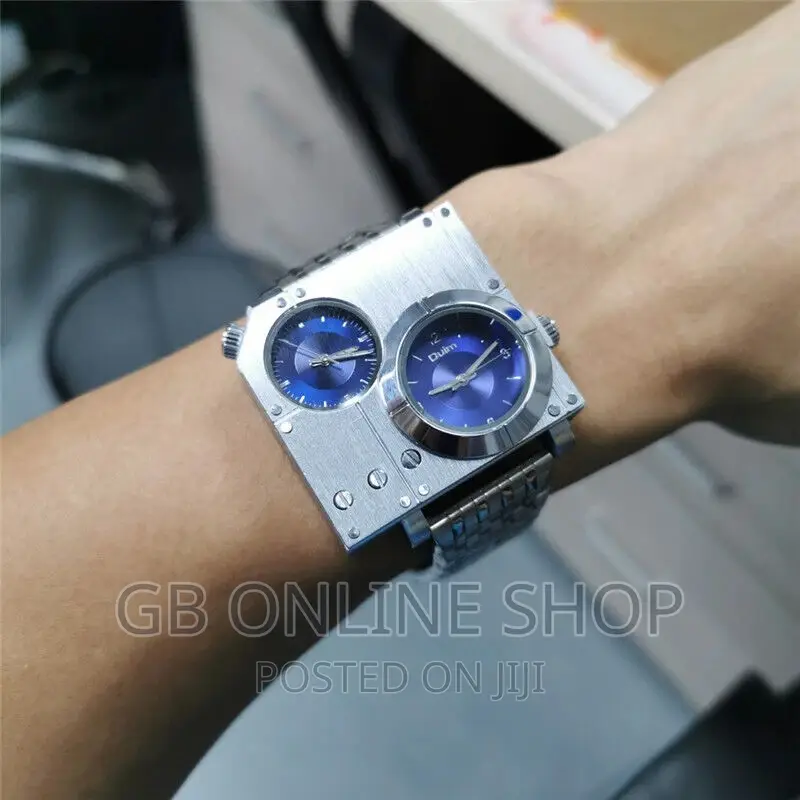 Top Brand Oulm Watch Square Case Dual Time Watches